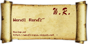 Wendl René névjegykártya